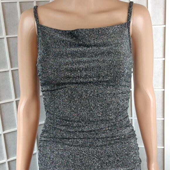 Forever Rose Couture, formal metallic ruched dress - Picture 2 of 13